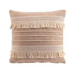 Coussin carré en jute et coton (45 x 45 cm) Cirrus Beige