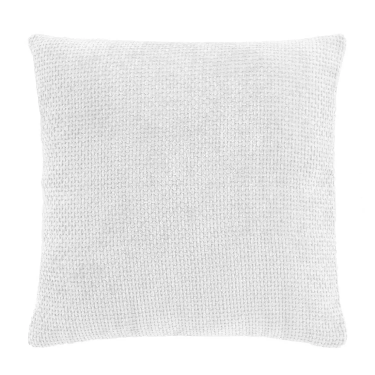 Coussin carré en velours chenille (45 x 45 cm) Leo Blanc