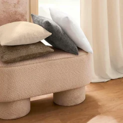 Coussin carré en velours chenille (45 x 45 cm) Leo Gris Anthracite