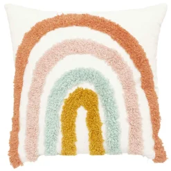 Coussin carré enfant (38 x 38 cm) Arc en ciel Multicolore