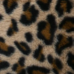 Coussin carré fausse fourrure léopard (45 x 45 cm) Fauves Camel