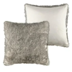 Coussin carré fausse fourrure (50 x 50 cm) Manaslu Gris