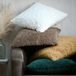 Coussin carré fausse fourrure (45 x 45 cm) Timmy Taupe