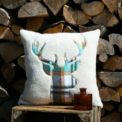 Coussin carré fausse fourrure (45 x 45 cm) Wildforest Vert