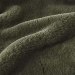 Coussin carré fausse fourrure (45 x 45 cm) Finn Vert kaki