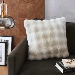 Coussin carré fausse fourrure (50 x 50 cm) Toronto Ivoire