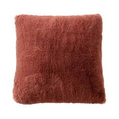 Coussin carré fausse fourrure (45 x 45 cm) Finn Terracotta