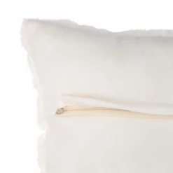 Coussin carré fausse fourrure (45 x 45 cm) Manoir Blanc