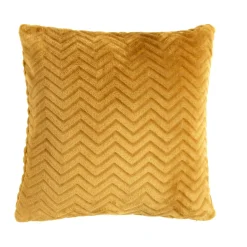Coussin carré flanelle (45 x 45 cm) Zag Jaune moutarde
