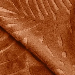 Coussin carré flanelle (45 x 45 cm) Flore Cuivre