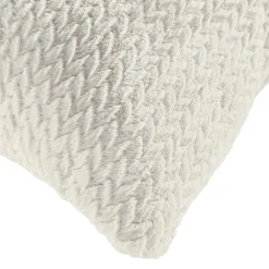 Coussin carré flanelle relief (45 x 45 cm) Flanela Écru