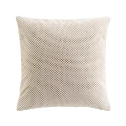 Coussin carré flanelle relief (45 x 45 cm) Java Ecru