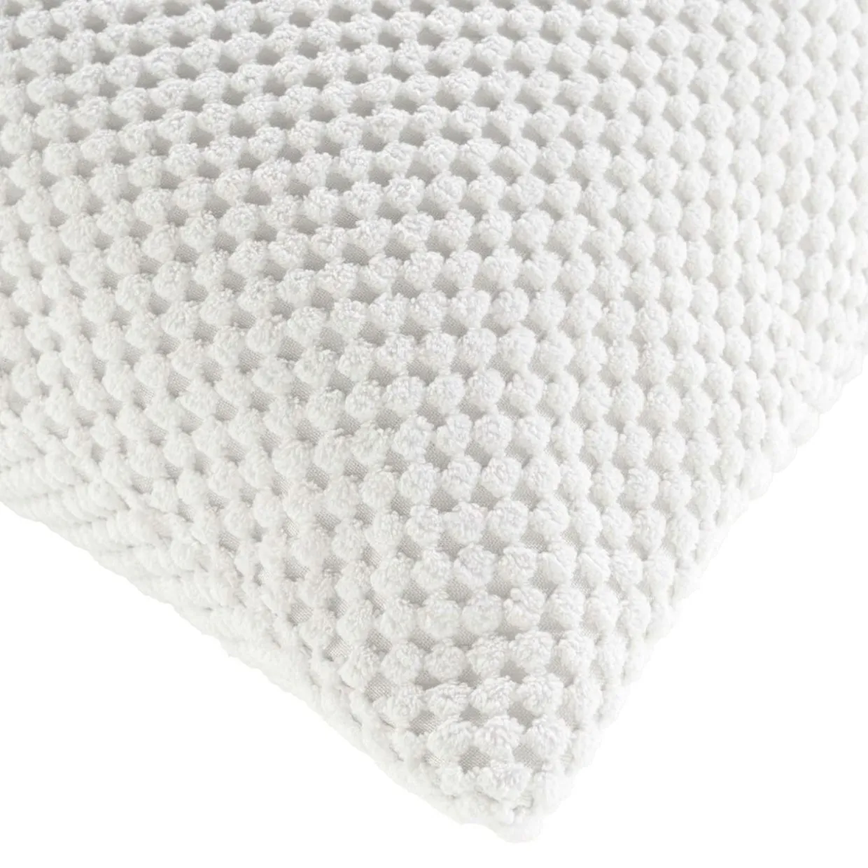Coussin carré flanelle relief (45 x 45 cm) Java Blanc
