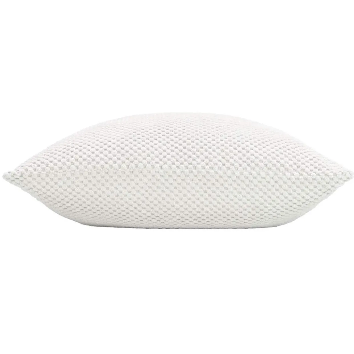 Coussin carré flanelle relief (45 x 45 cm) Java Blanc