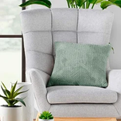 Coussin carré flanelle relief (45 x 45 cm) Flanela Vert kaki