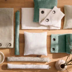 Coussin carré flanelle relief (45 x 45 cm) Flanela Vert kaki