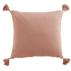 Coussin carré gaze de coton (40 x 40 cm) Gaïa Rose pêche