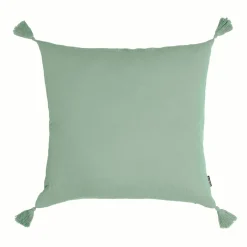 Coussin carré gaze de coton (60 x 60 cm) Gaïa Vert eucalyptus