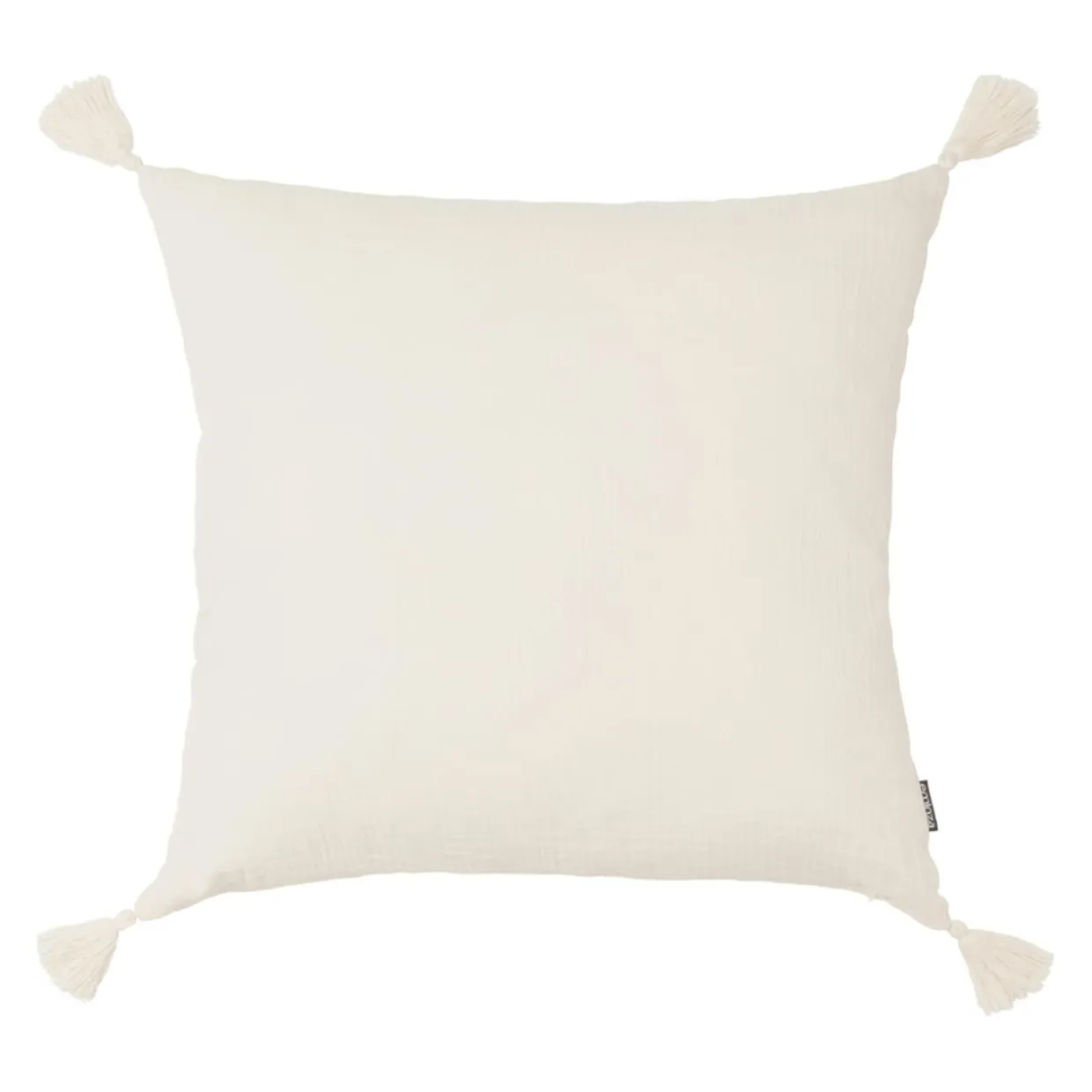 Coussin carré gaze de coton (60 x 60 cm) Gaïa Beige pampa