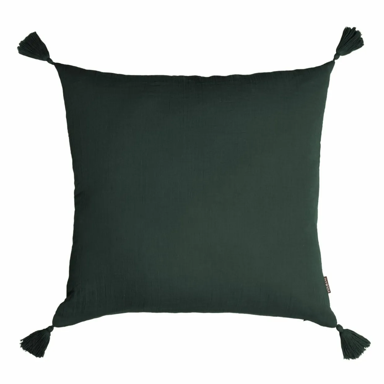 Coussin carré gaze de coton (60 x 60 cm) Gaïa Vert sapin
