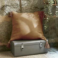 Coussin carré gaze de coton (40 x 40 cm) Gaïa Camel