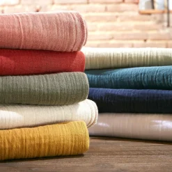 Coussin carré gaze de coton (40 x 40 cm) Gaïa Vert eucalyptus