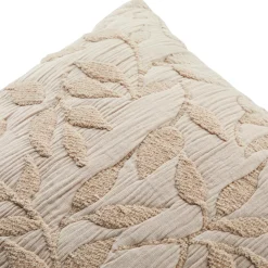 Coussin carré gaze de coton (50 x 50 cm) Letho Beige