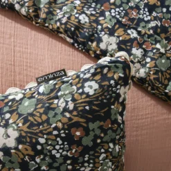 Coussin carré gaze de coton (40 x 40 cm) Constance Bleu nuit