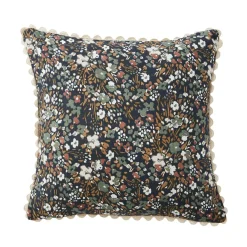 Coussin carré gaze de coton (40 x 40 cm) Constance Bleu nuit