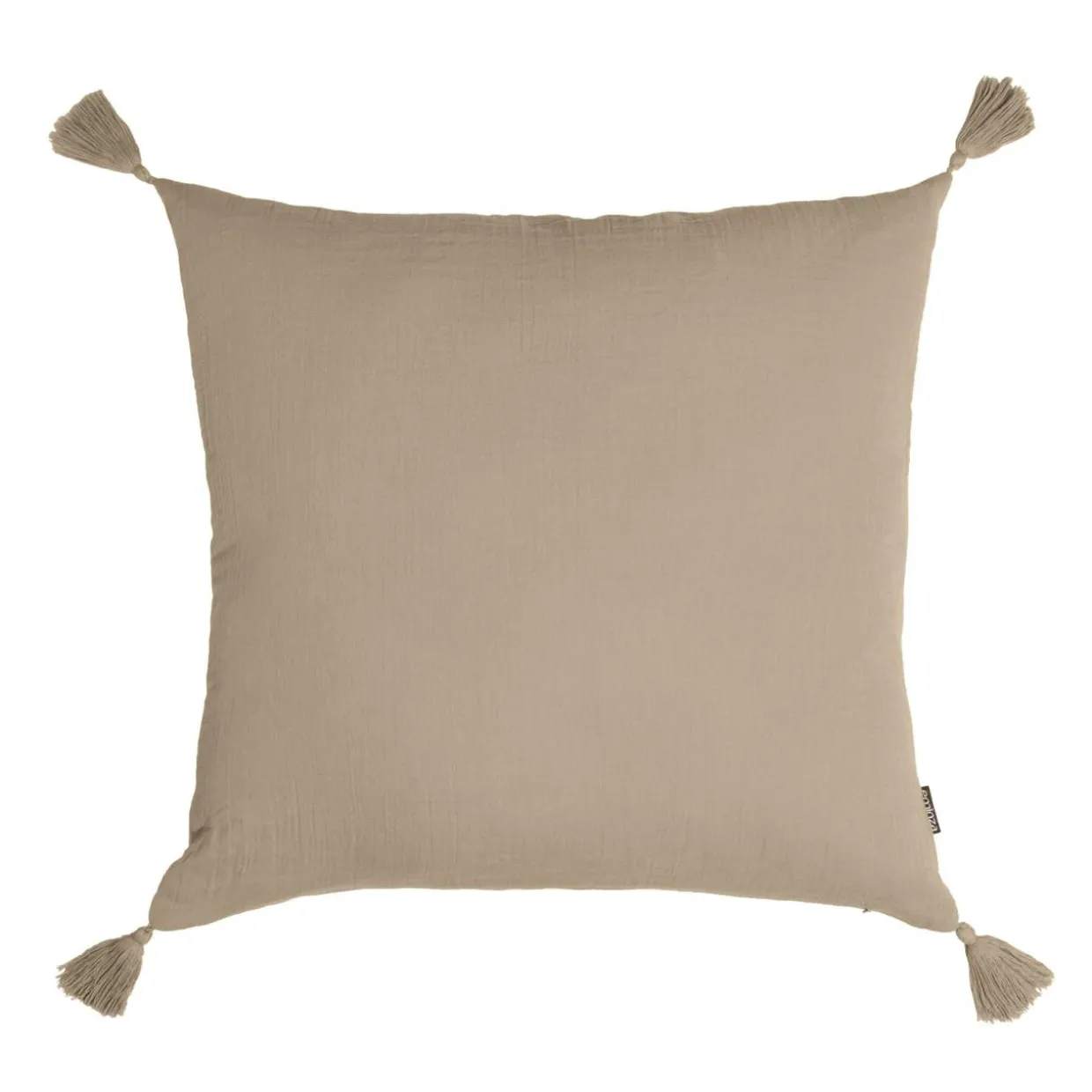 Coussin carré gaze de coton (60 x 60 cm) Gaïa Ficelle