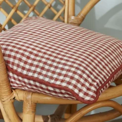 Coussin carré gaze de coton (45 x 45 cm) Gaïa vichy Terracotta