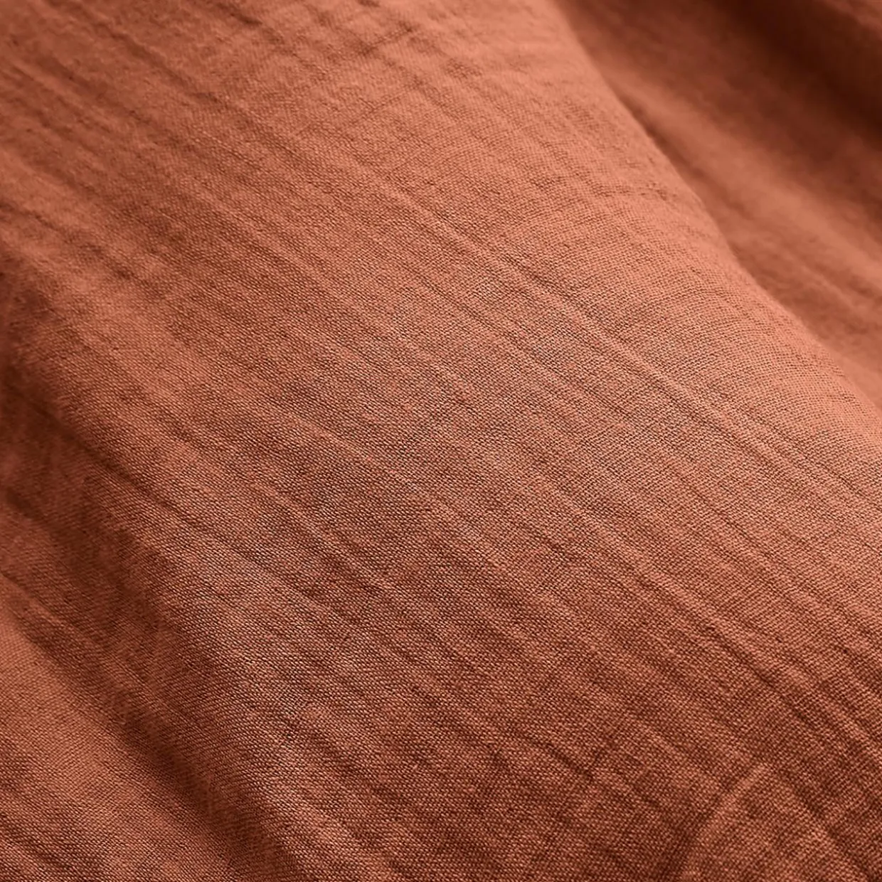 Coussin carré gaze de coton (60 x 60 cm) Gaïa Terracotta