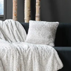 Coussin carré imitation fourrure (45 x 45 cm) Alaska Ecru