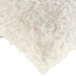 Coussin carré imitation fourrure (45 x 45 cm) Mouton Ecru