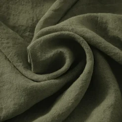 Coussin carré lin lavé (45 cm) Louise Vert romarin