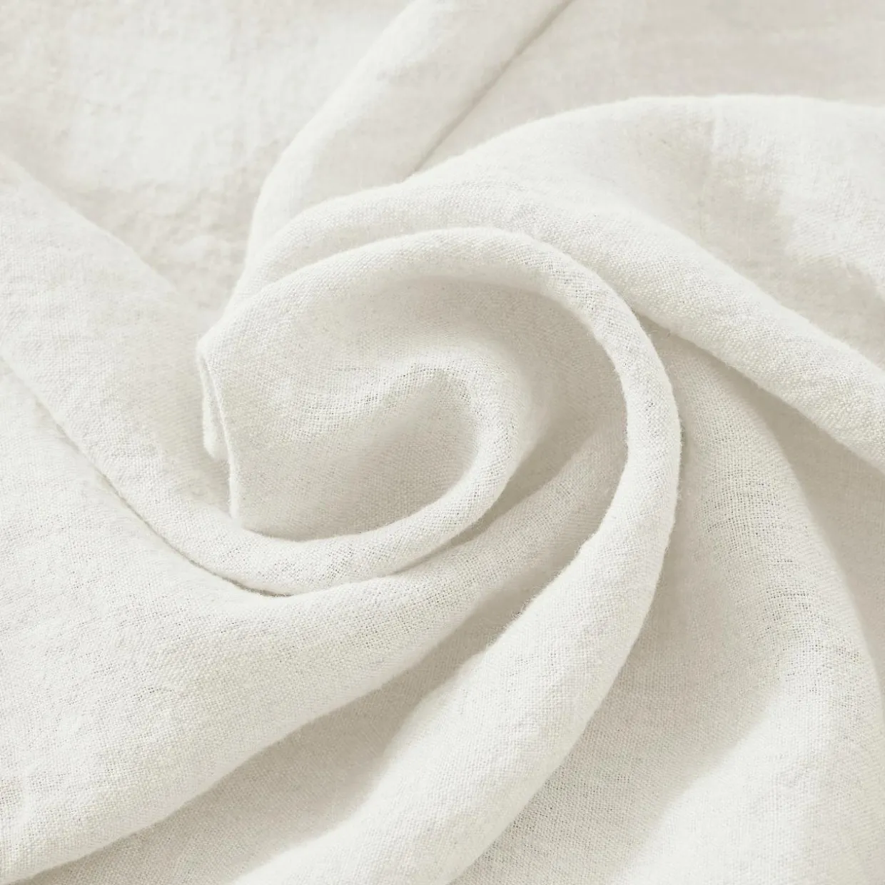 Coussin carré lin lavé (45 cm) Louise Blanc