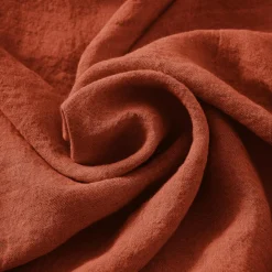 Coussin carré lin lavé (45 cm) Louise Terracotta