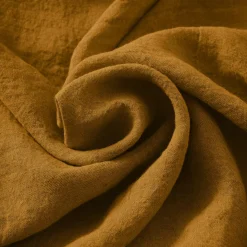 Coussin carré lin lavé (45 cm) Louise Caramel