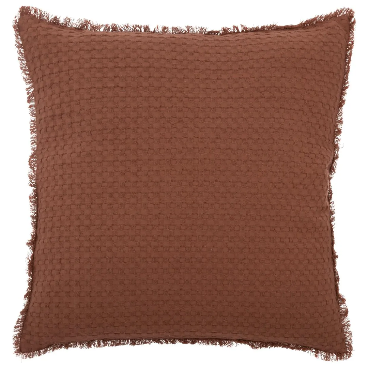 Coussin carré nid d'abeille (45 x 45 cm) Widdy Terracotta