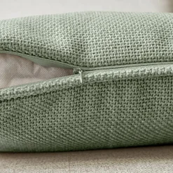 Coussin carré tissé (45 x 45 cm) Alba Vert romarin