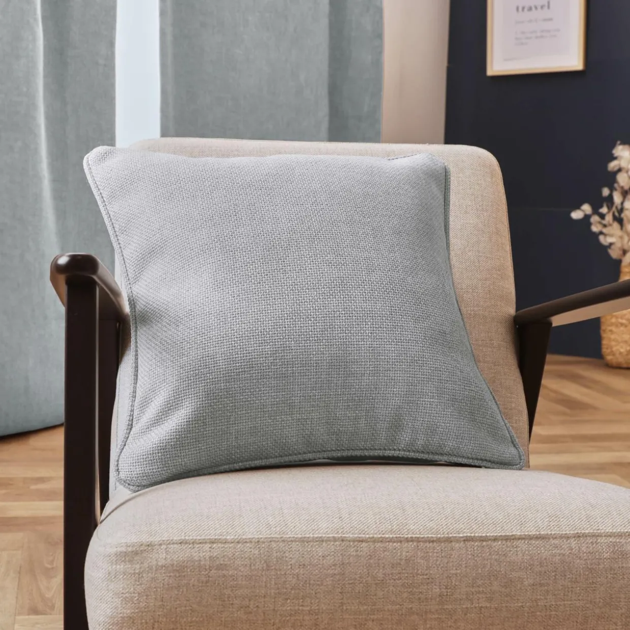 Coussin carré tissé (45 x 45 cm) Alba Gris