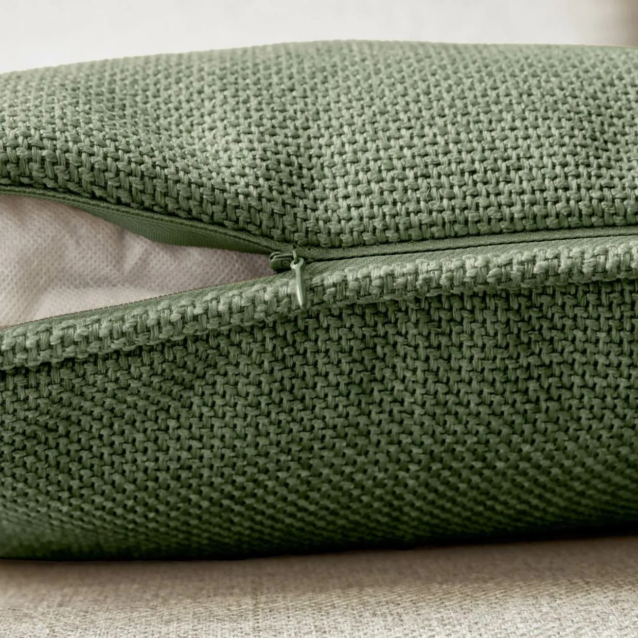 Coussin carré tissé (45 x 45 cm) Alba Vert kaki