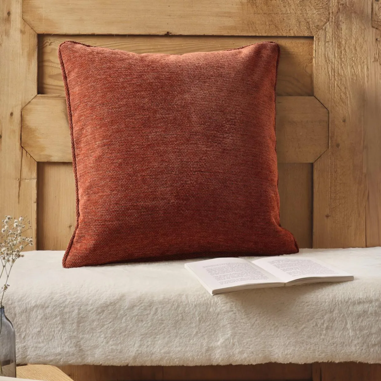 Coussin carré tissé (45 x 45 cm) Magnus Terracotta