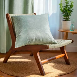 Coussin carré velours (60 x 60 cm) Fern Vert sauge