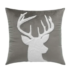 Coussin carré velours (45 x 45 cm) Vik Gris anthracite