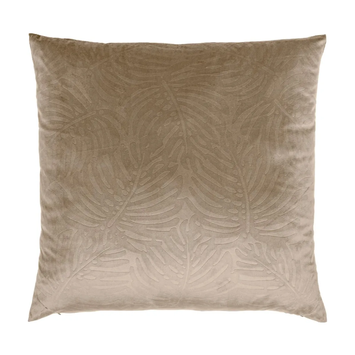 Coussin carré velours (60 x 60 cm) Fern Taupe