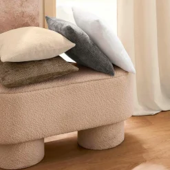 Coussin carré velours (45 x 45 cm) Leo Ecru