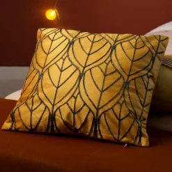 Coussin carré velours (40 x 40 cm) Charly Jaune ocre