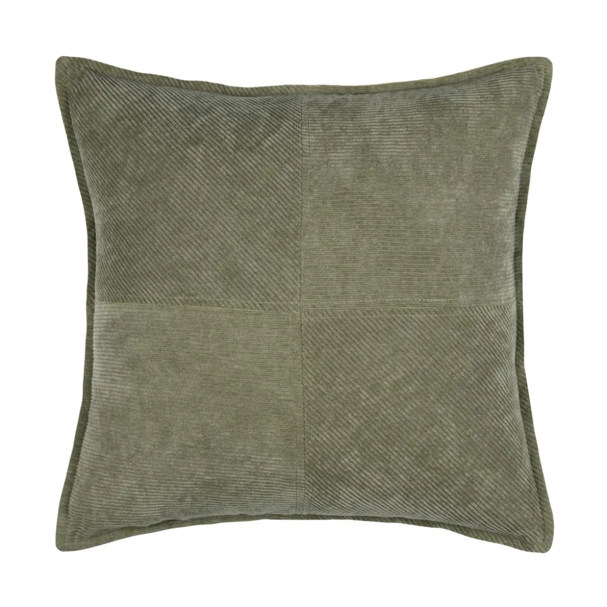 Coussin carré velours (45 x 45 cm) Dandy Vert kaki