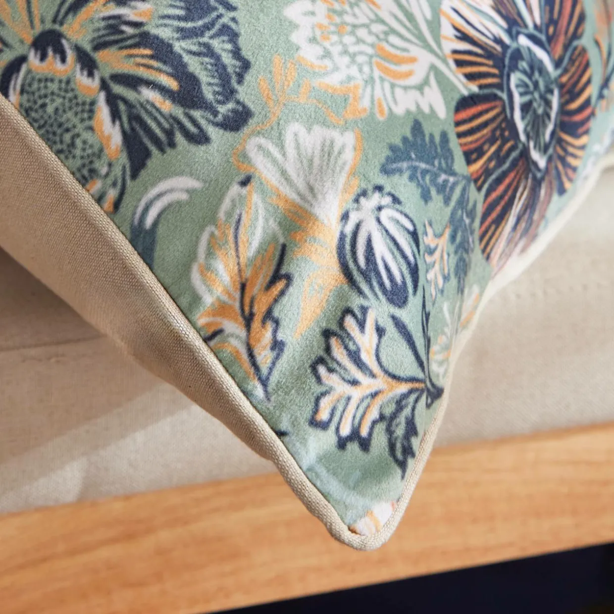 Coussin carré velours (50 x 50 cm) Dolores Vert